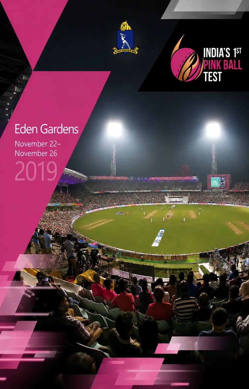 Pink test match collateral design